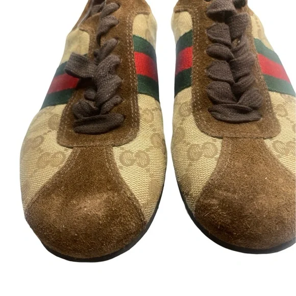 Gucci Beige GG Canvas and Brown Suede Web Detail
Sneakers Size - Picture 8 of 10